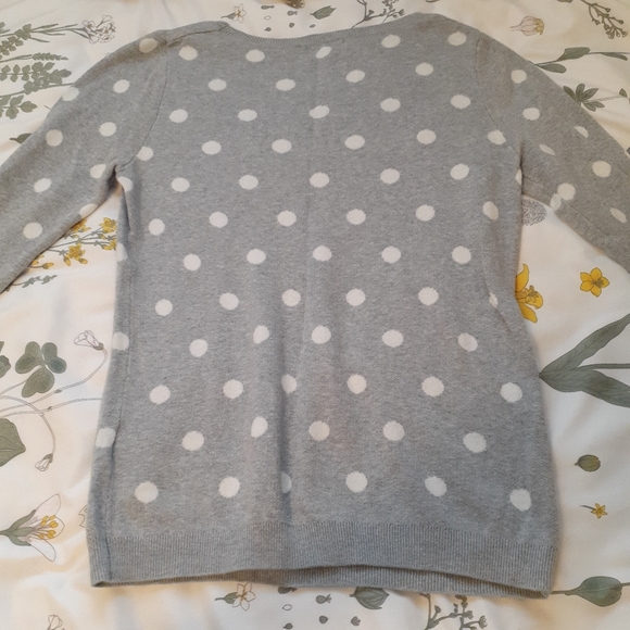 ❤ Old Navy Grey Polka Dot Sweater size S - Picture 3 of 4